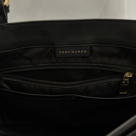 Tory Burch Small openTop Saffiano Leather Tote Bag In black. - Picture 7 of 8